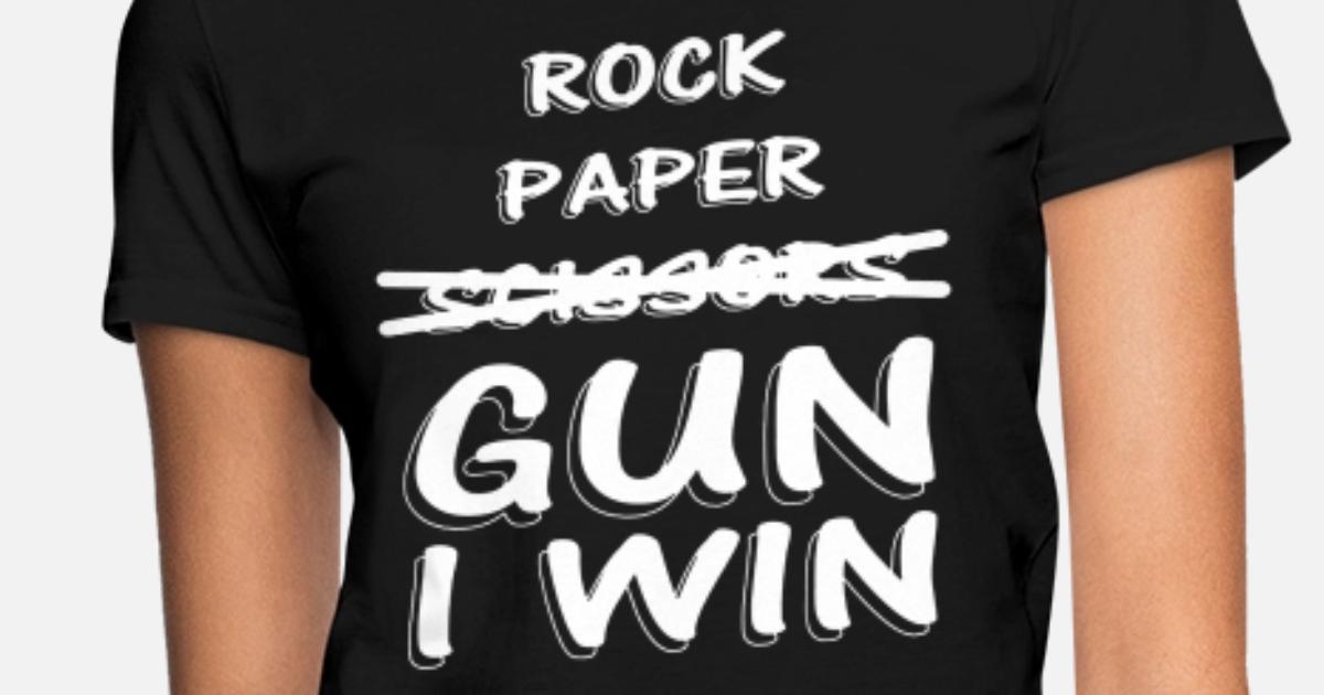 Rock Paper Scissors GUN I Win Funny 